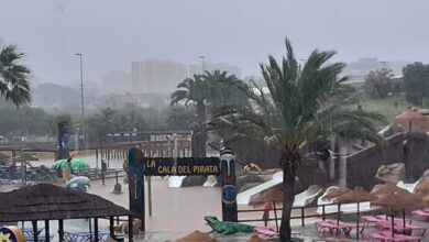 Una tromba de agua inunda Benicasim