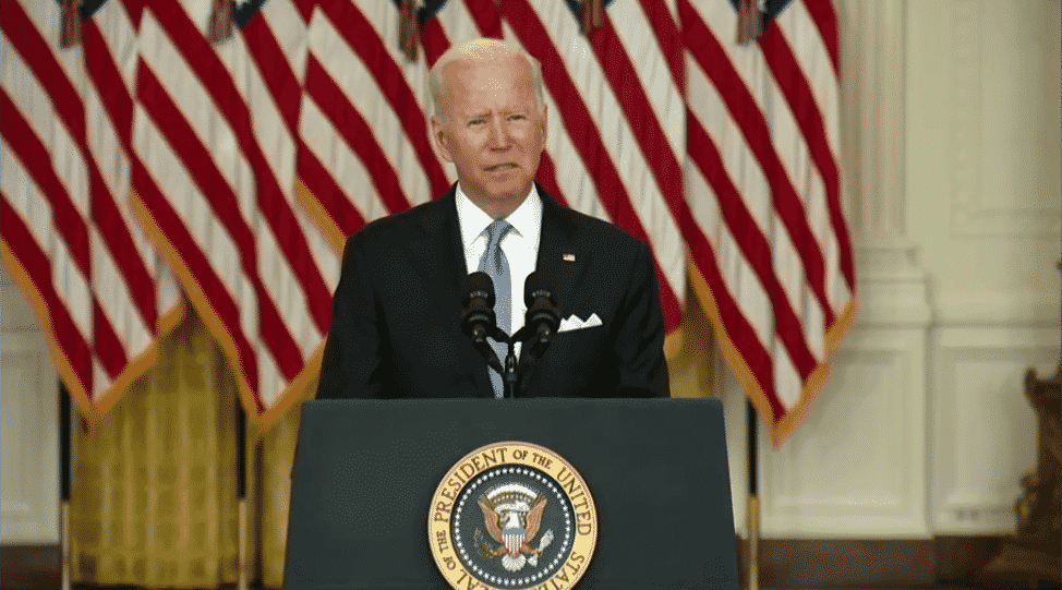 Joe Biden, presidente de los EEUU, en comparecencia desde la Casa Blanca