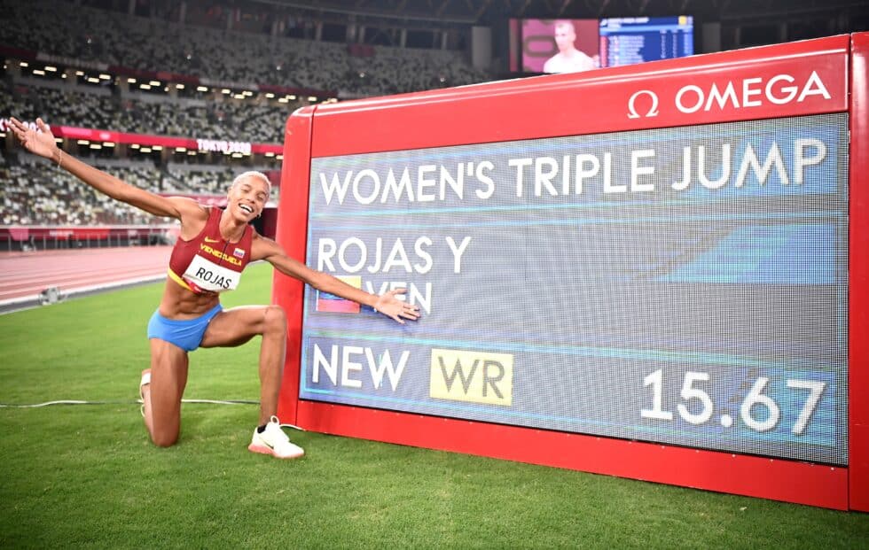 Yulimar Rojas, tras batir el récord de triple salto