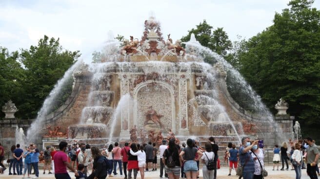 La Granja de San Ildefonso celebra San Luis con el encendido de sus fuentes Inauguración de la Temporada de Fuentes de los Jardines del Palacio Real de La Granja de San Ildefonso, en La Granja de San Ildefonso (Segovia)