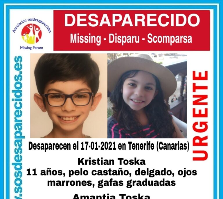 Niños desaparecidos en Tenerife: se busca a Kristian y Amantia, secuestrados por su padre