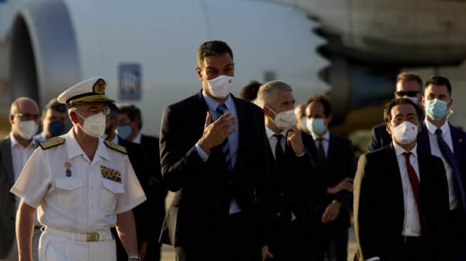 Pedro Sánchez, en la base de Torrejón. Pedro Sánchez, en la base de Torrejón.