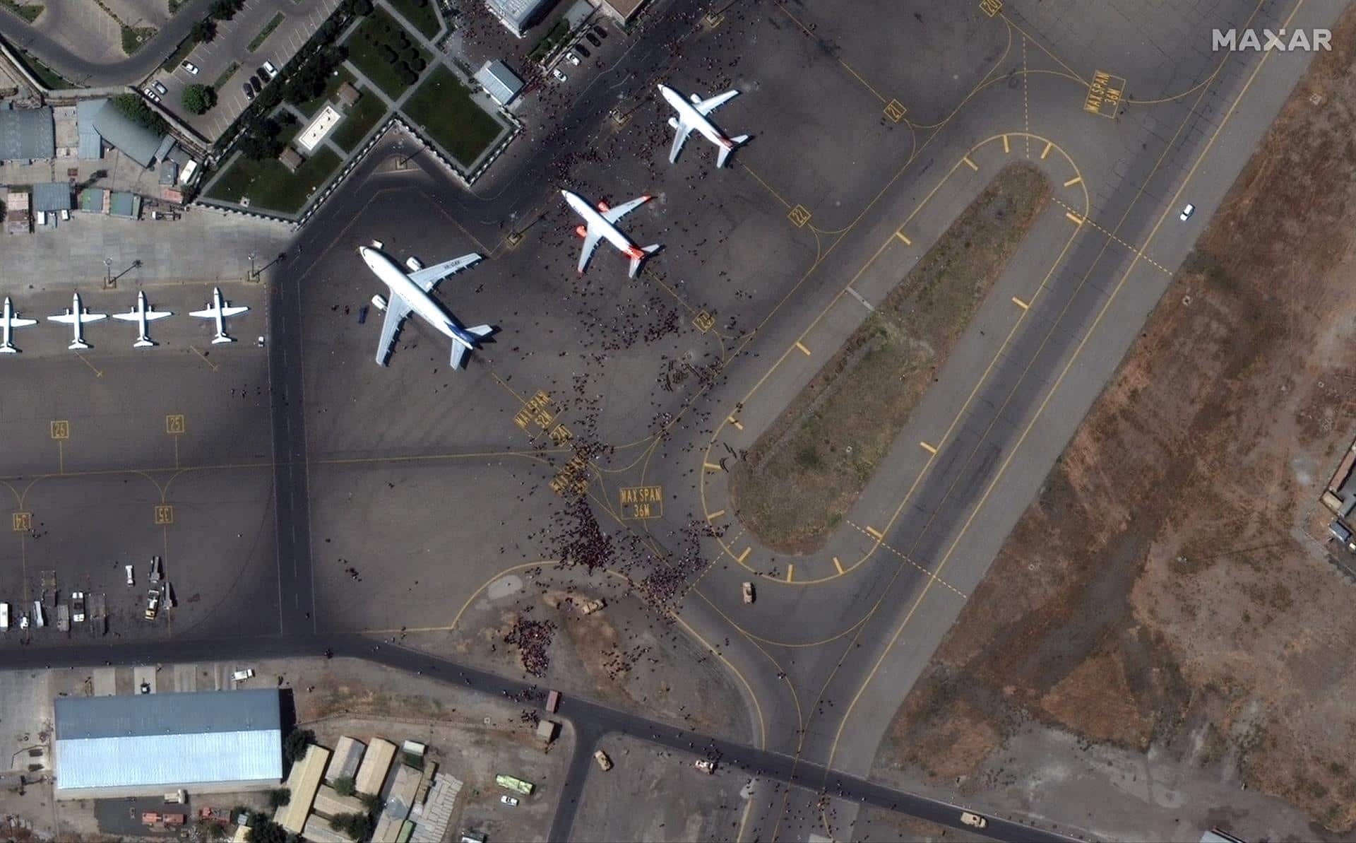 Vista aérea del aeropuerto de Kabul.