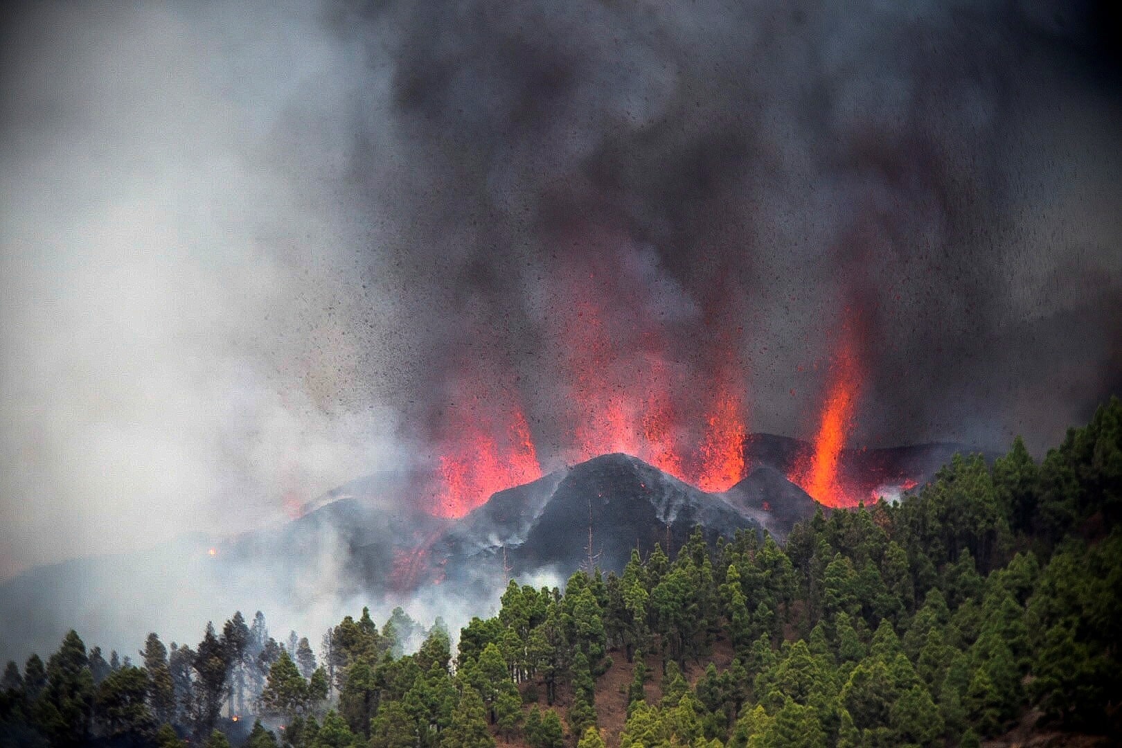 Erupción volcánica en la Cumbre Vieja de La Palma.