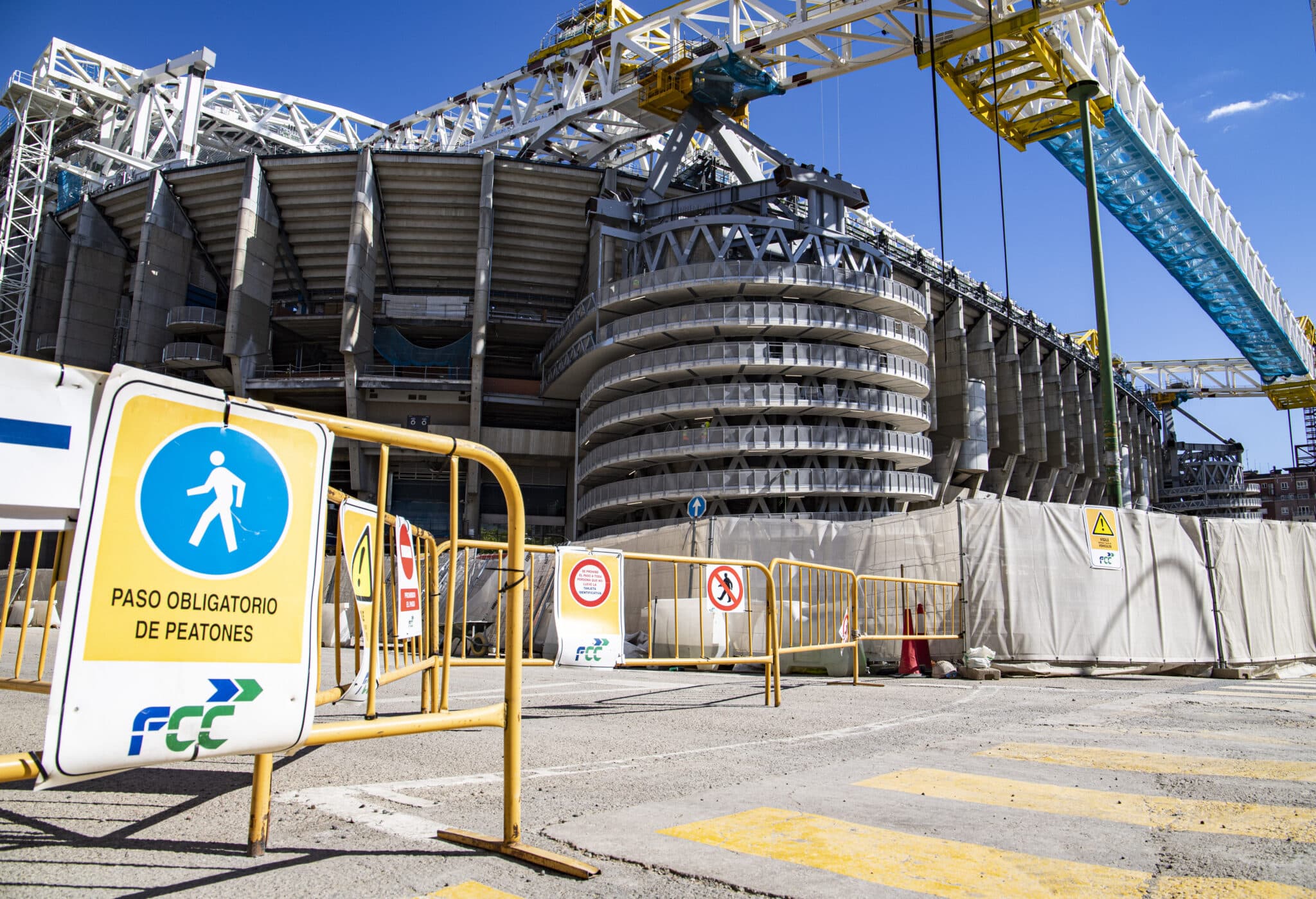 Imagen de las obras del estadio Santiago Bernabéu, que reabrirá este domingo