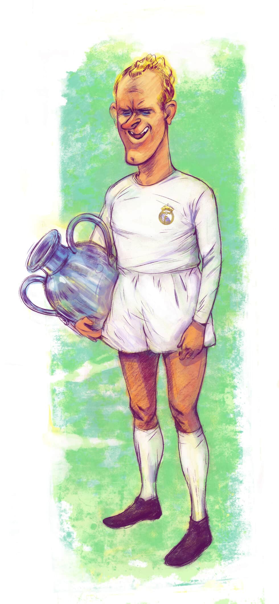 Ilustración del futbolista Alfredo di Stéfano para el libro "Álbum de cromos"