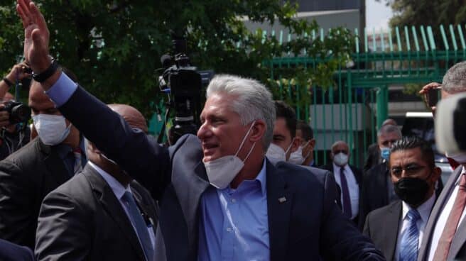 El presidente cubano, Miguel Díaz-Canel, en México