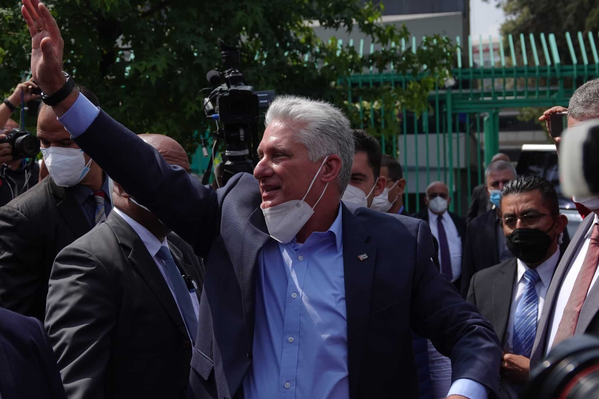 El presidente cubano, Miguel Díaz-Canel, en México