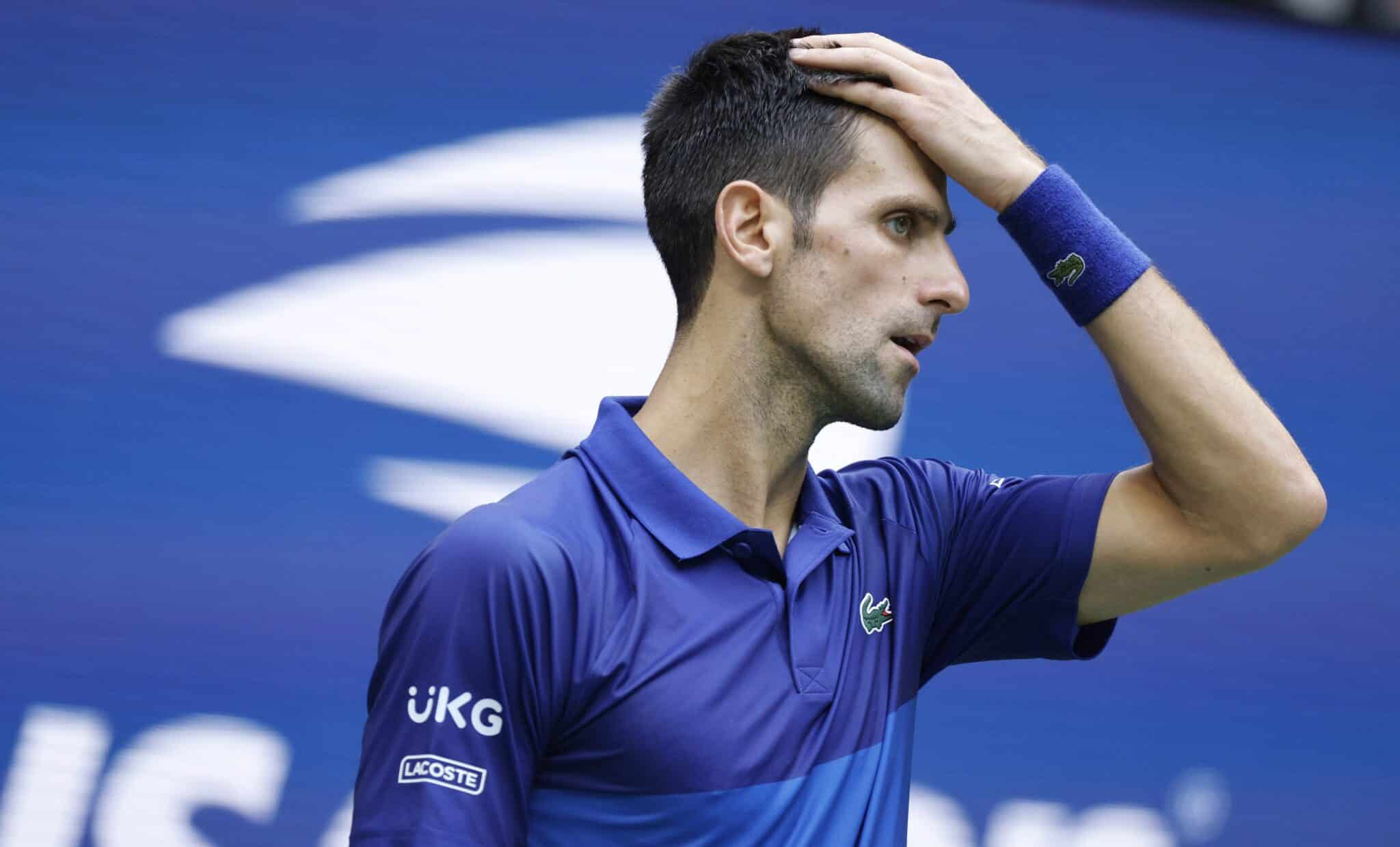 Djokovic lamenta un punto durante la final del US Open ante Medvedev