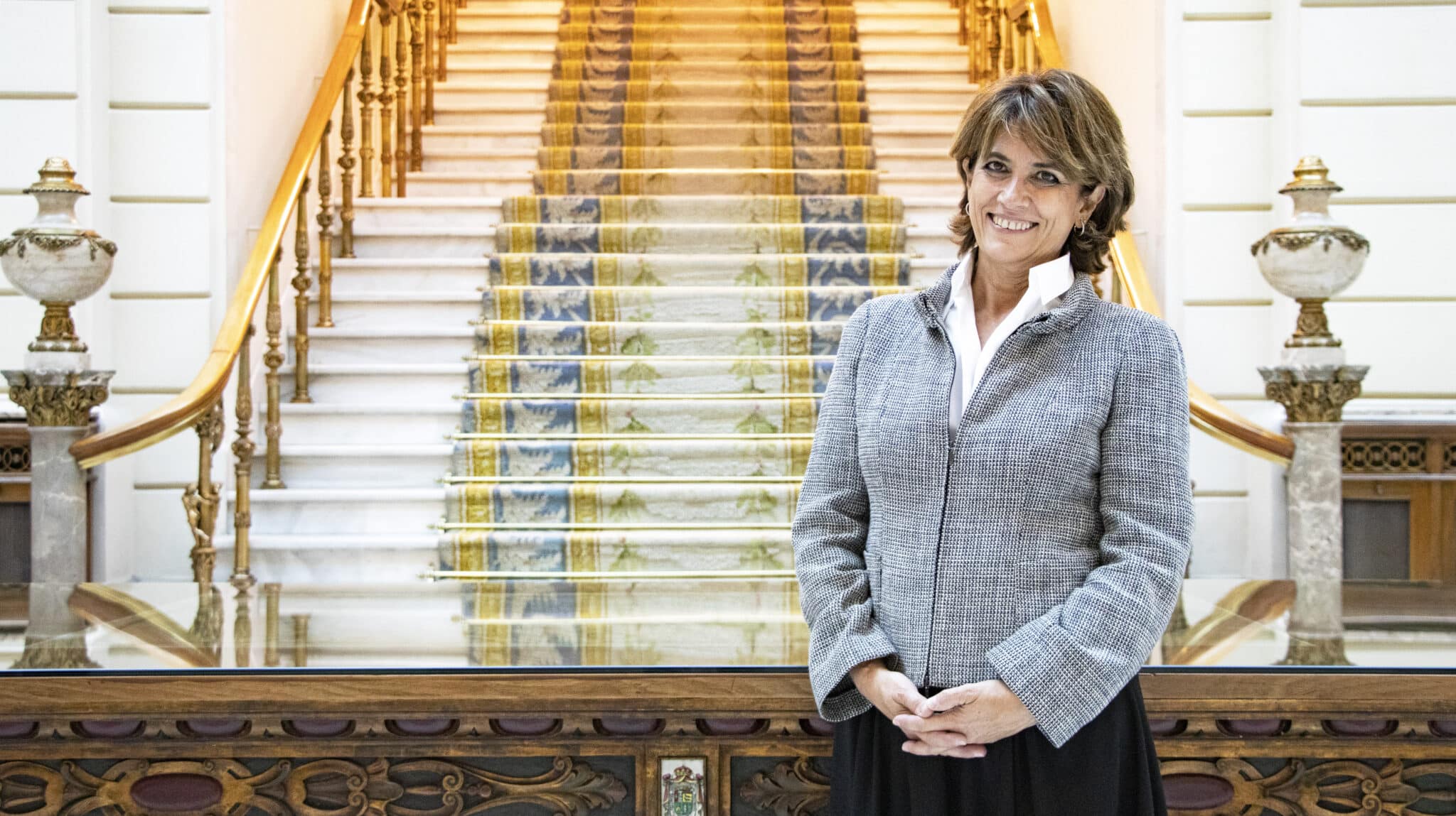 La Fiscal General del Estado, Dolores Delgado, en la sede de la Fiscalía en Madrid