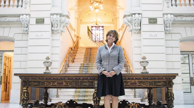 La Fiscal General del Estado, Dolores Delgado, en la sede de la Fiscalía en Madrid