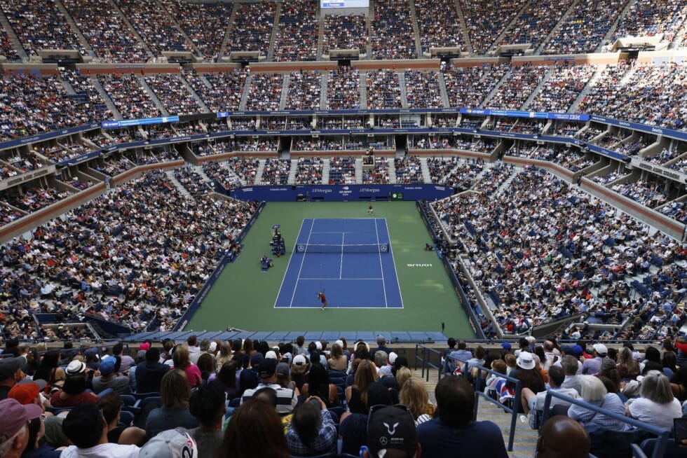 La pista de tenis Arthur Ashe, la más grande del mundo, durante la final femenina del US Open