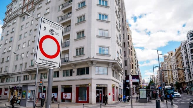 Zona de restricción de tráfico en Madrid.