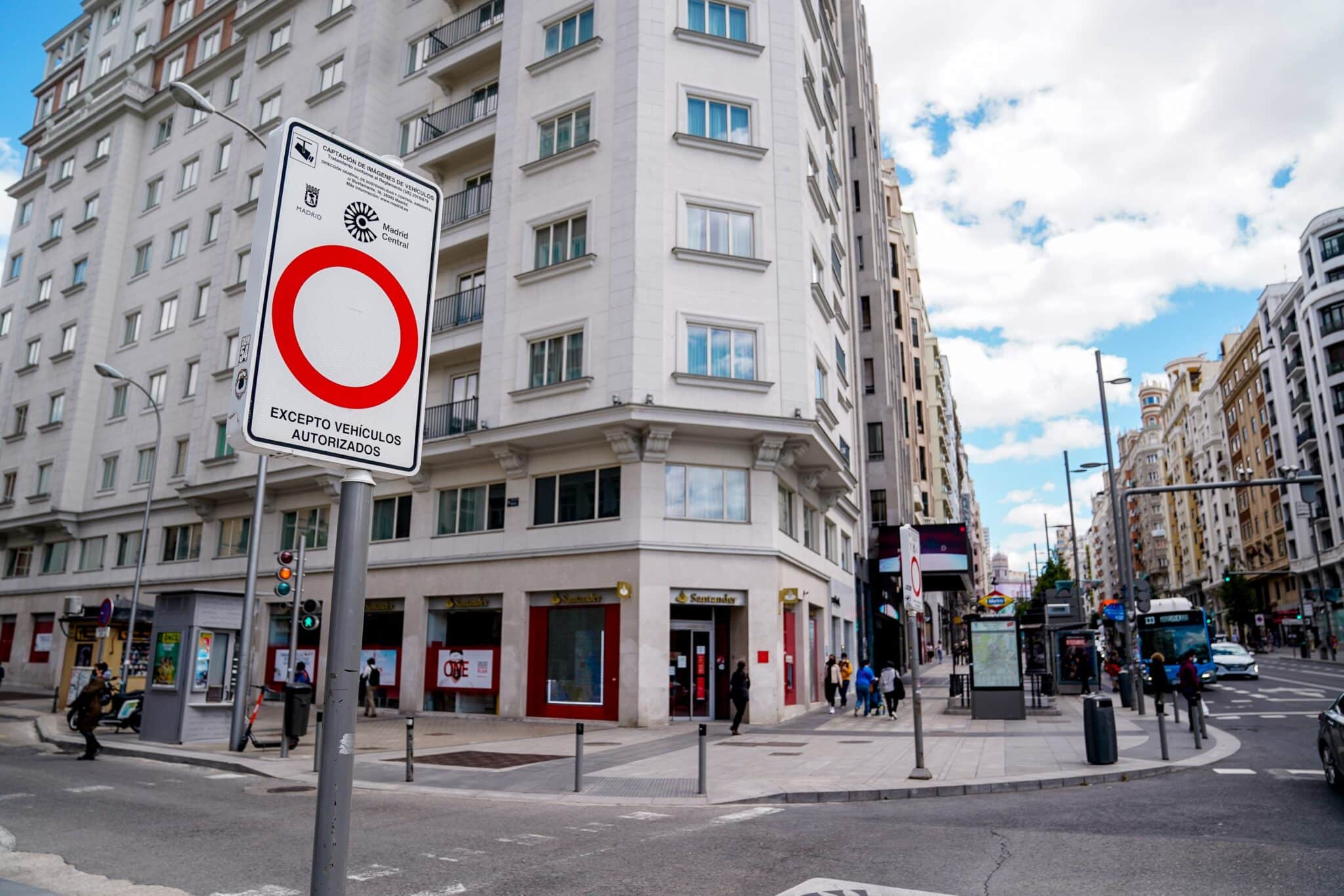 Zona de restricción de tráfico en Madrid.