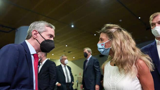Trabajo propone subir el salario mínimo 15 euros este año Yolanda Díaz, en el acto de Pedro Sánchez.