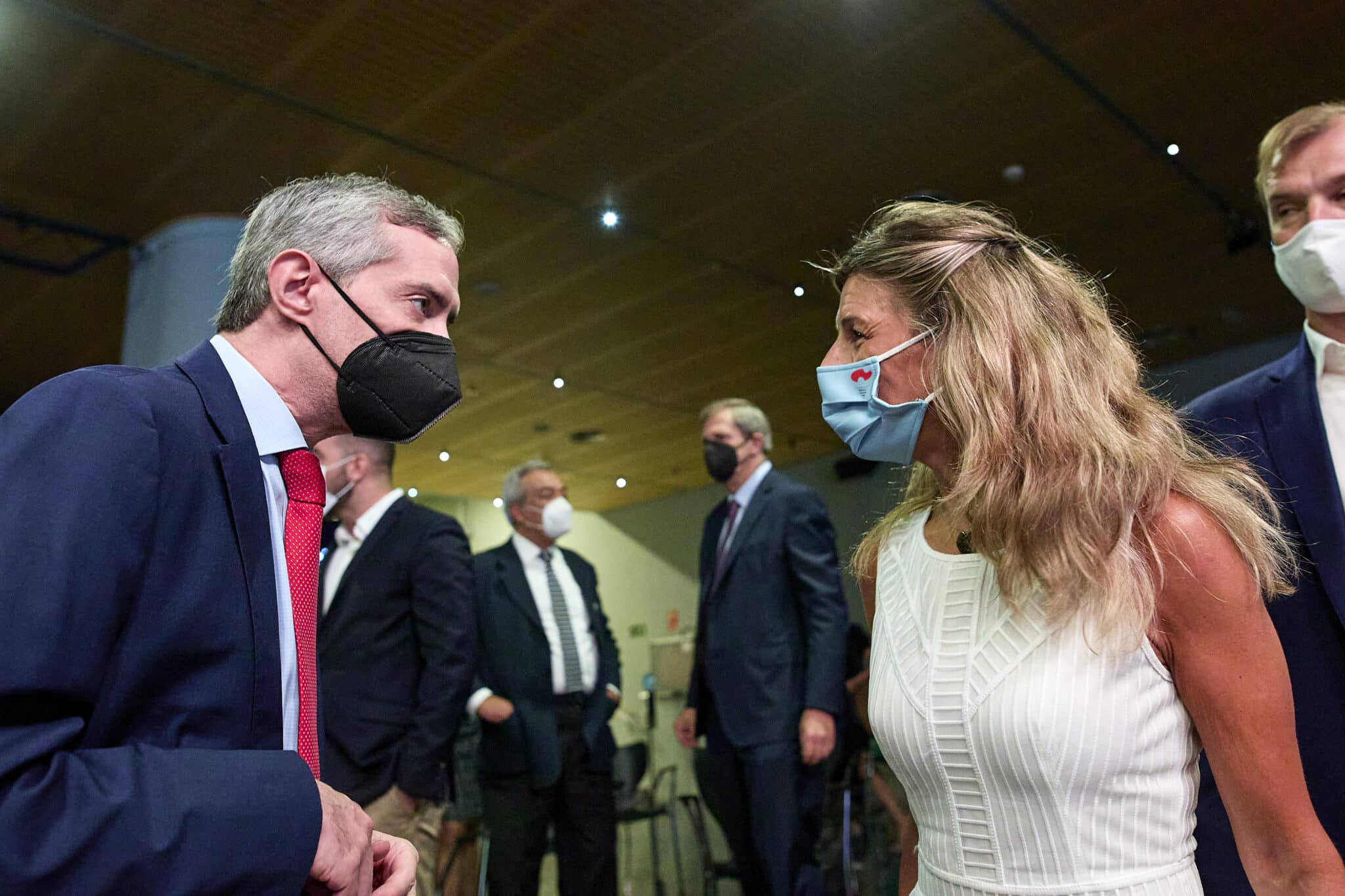 Yolanda Díaz, en el acto de Pedro Sánchez.