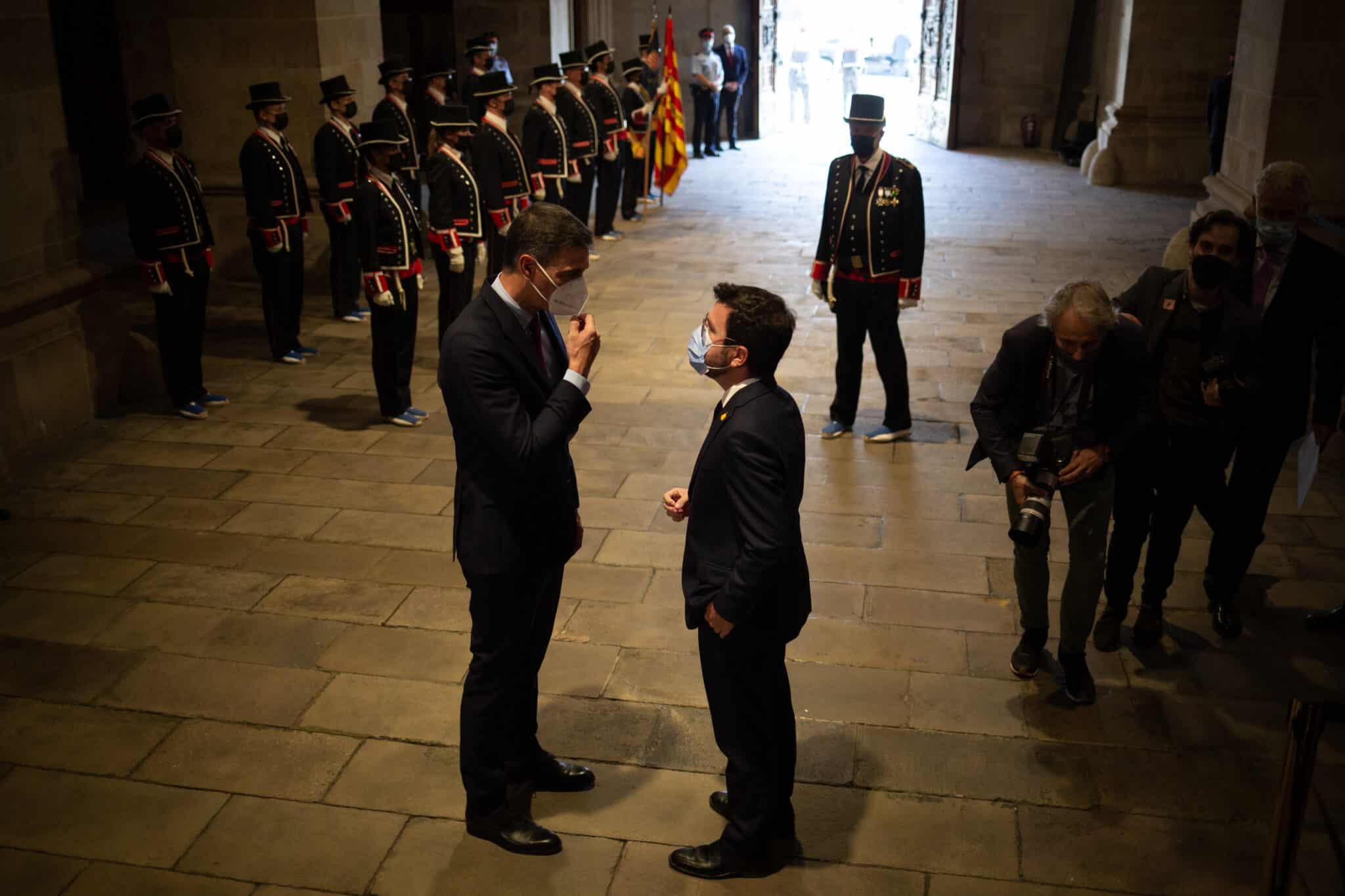 Sánchez y Aragonés, en el Palau de la Generalitat.