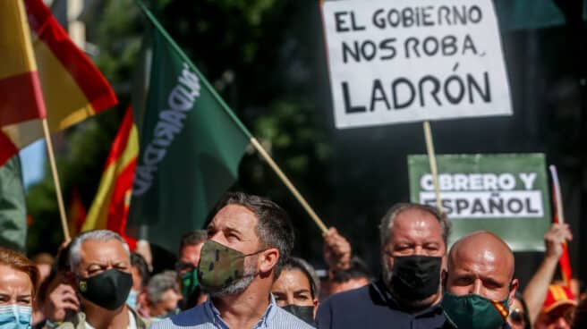 Santiago Abascal, en la manifestación del sindicato Solidaridad. Santiago Abascal, en la manifestación del sindicato Solidaridad.