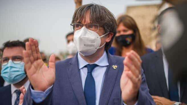 Rueda de prensa de Carles Puigdemont en L’Alguer (Cerdeña)