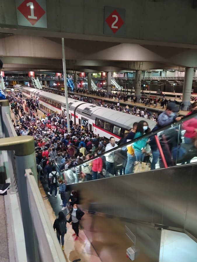 Aglomeraciones en la estación de Atocha por la huelga en Renfe.a