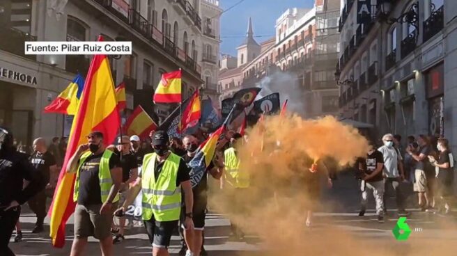 La marcha homófoba de Chueca, en imagen de La Sexta. La marcha homófoba de Chueca, en imagen de La Sexta.