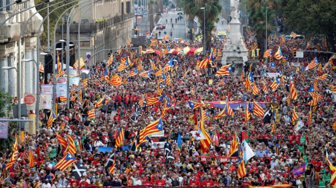 Vista panorámica de la manifestación de la ANC en la Diada 2021. Vista panorámica de la manifestación de la ANC en la Diada 2021.