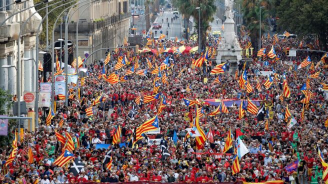 Vista panorámica de la manifestación de la ANC en la Diada 2021.