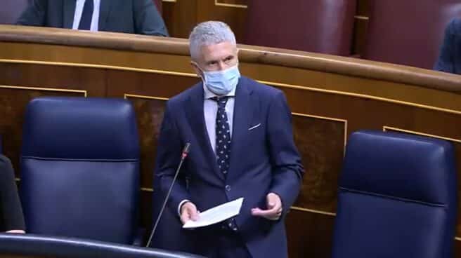 El ministro Fernando Grande-Marlaska en una sesión de control del consejo de ministros