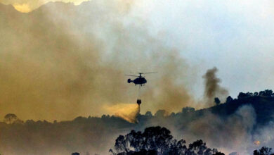 300 bomberos forestales obligados a retirarse del incendio de Sierra Bermeja por el humo