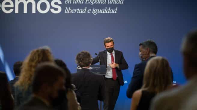 El presidente del PP, Pablo Casado, en un acto de partido.