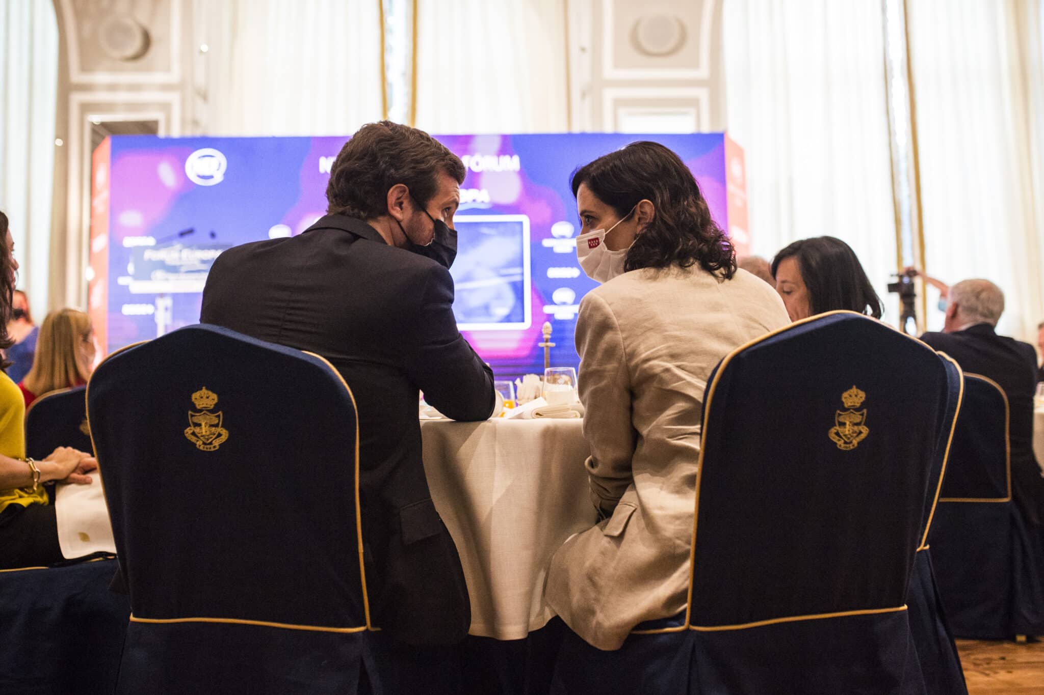 La presidenta de la Comunidad de Madrid, Isabel Díaz Ayuso y el presidente del Partido Popular, Pablo Casado.