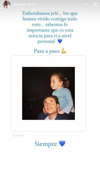 Captura de instagram de Rocío Flores en la que felicita a su padre, Antonio Flores por ganar el juicio