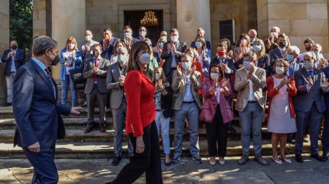 Casa de Juntas de Gernika (Bizkaia) en el acto con el que los Socialistas Vascos han recordado los 10 años transcurridos desde que ETA puso fin a sus acciones terroristas.