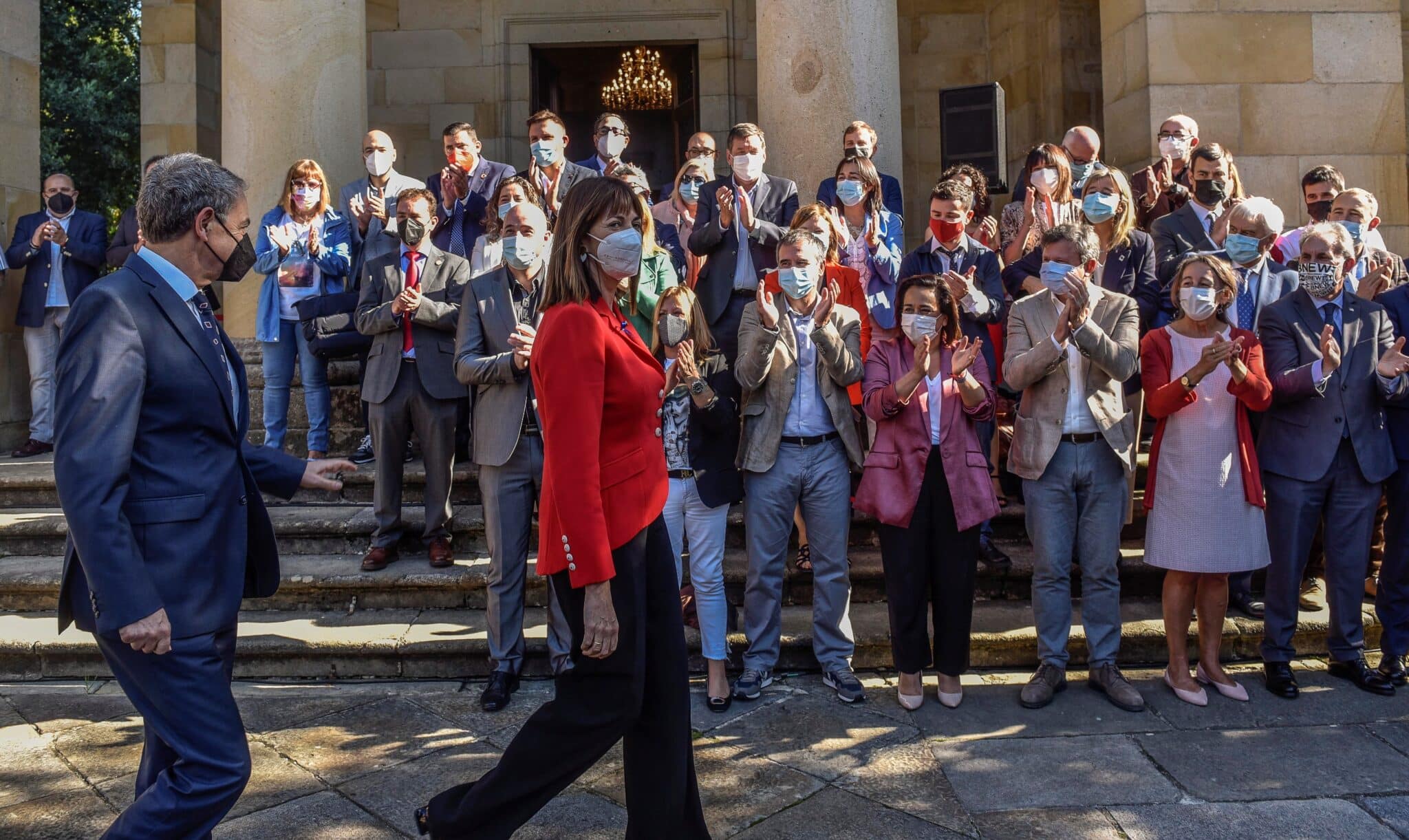 Casa de Juntas de Gernika (Bizkaia) en el acto con el que los Socialistas Vascos han recordado los 10 años transcurridos desde que ETA puso fin a sus acciones terroristas.