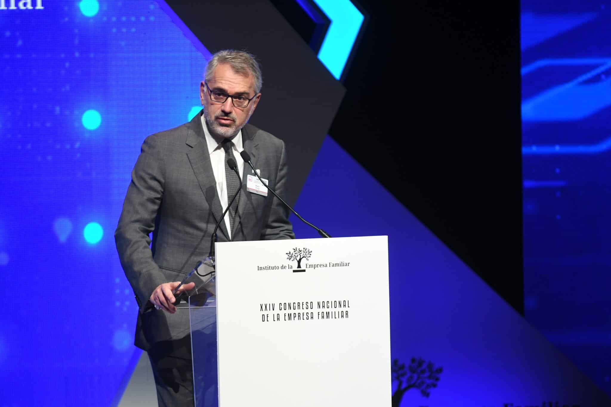 El presidente del IEF, Marc Puig, durante la inauguración del congreso en Pamplona.