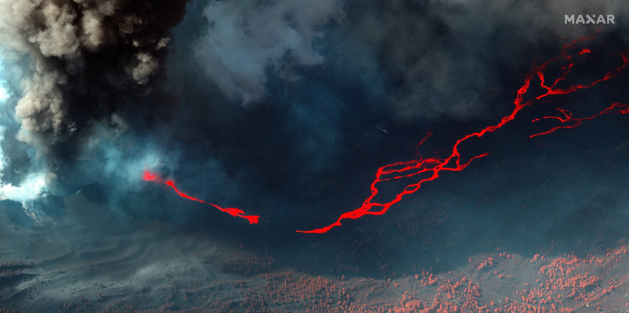 La lava ocupa una superficie de 732 hectáreas, 52 más en 24 horas
