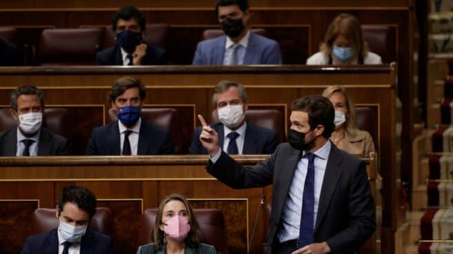 Pablo Casado, en la sesión de control. Pablo Casado, en la sesión de control.