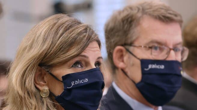 Yolanda Díaz y Alberto Núñez Feijóo, en Santiago de Compostela.