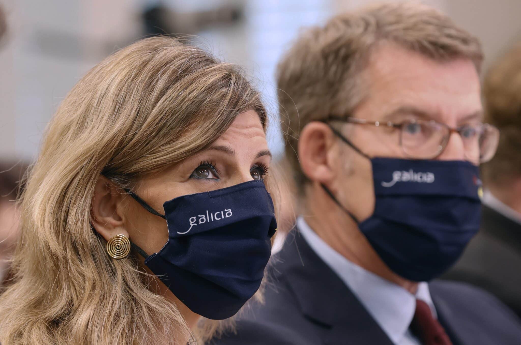 Yolanda Díaz y Alberto Núñez Feijóo, en Santiago de Compostela.