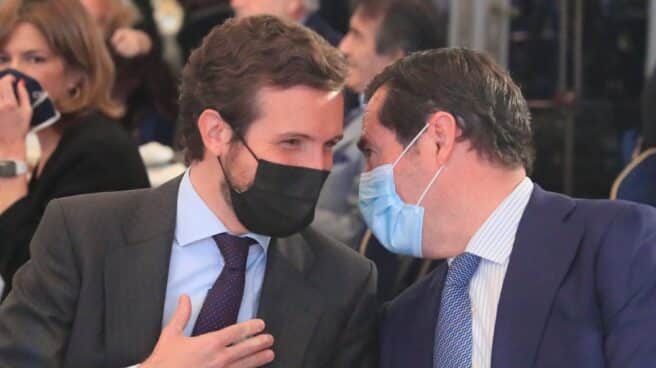 Pablo Casado y Antonio Garamendi. Pablo Casado y Antonio Garamendi.