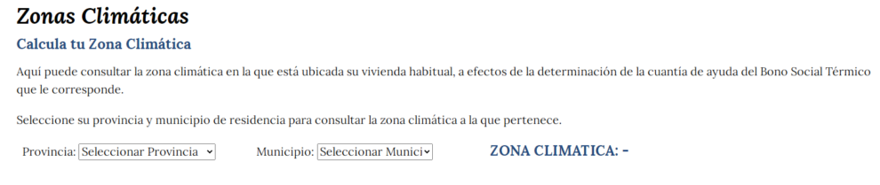 Web para la ayuda del Bono social térmico