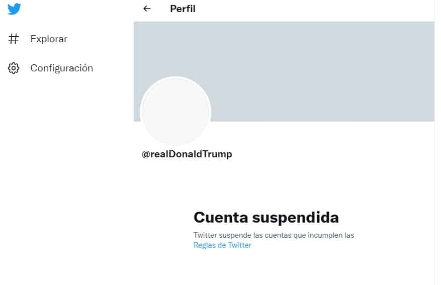 Cuenta de Twitter de Donald Trump bloqueada