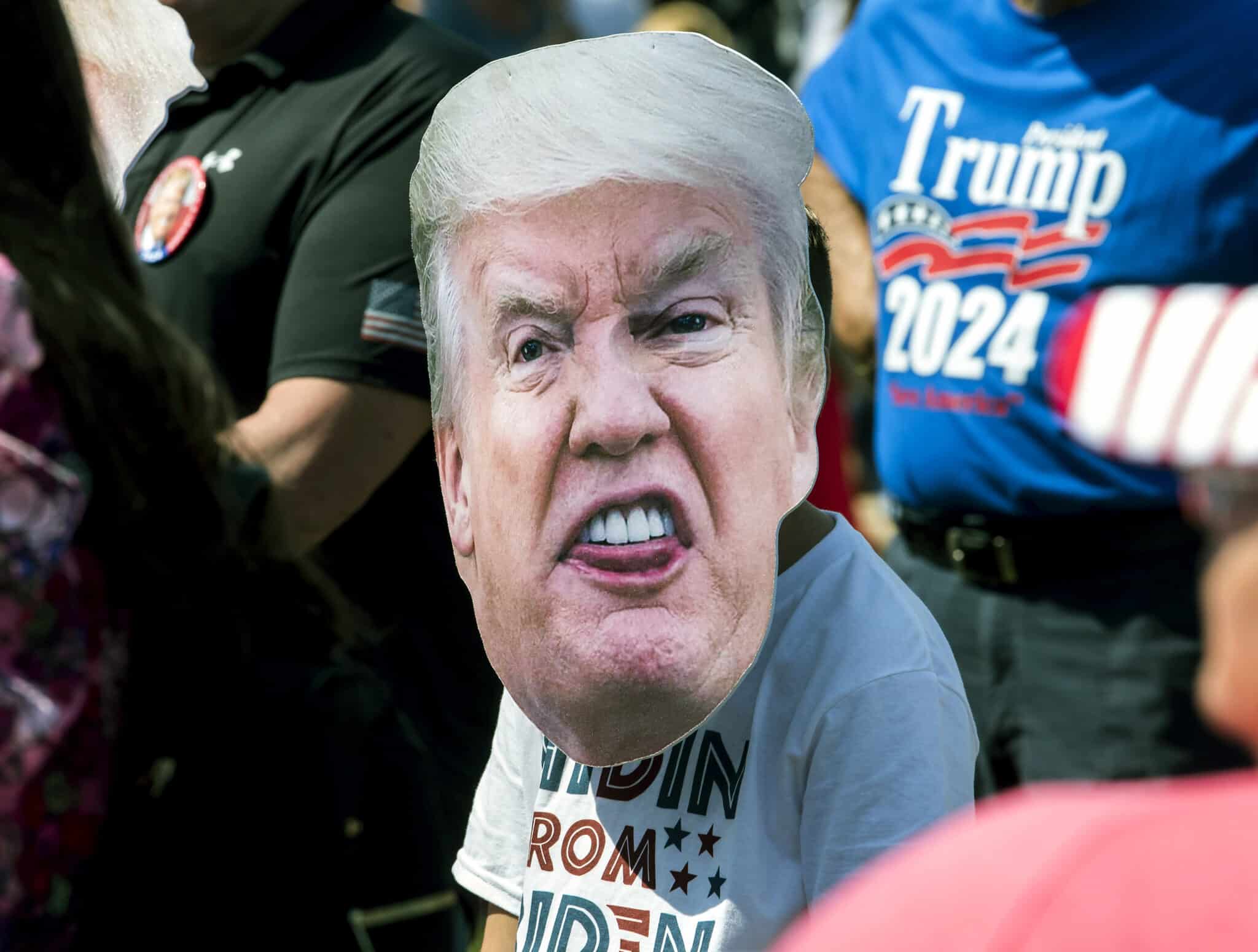 Una imagen de Donald Trump en una manifestación en Georgia, EEUU