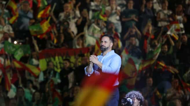 Santiago Abascal en el acto de Vox 'Vistalegre Plus Ultra' en 2019. Santiago Abascal en el acto de Vox 'Vistalegre Plus Ultra' en 2019.