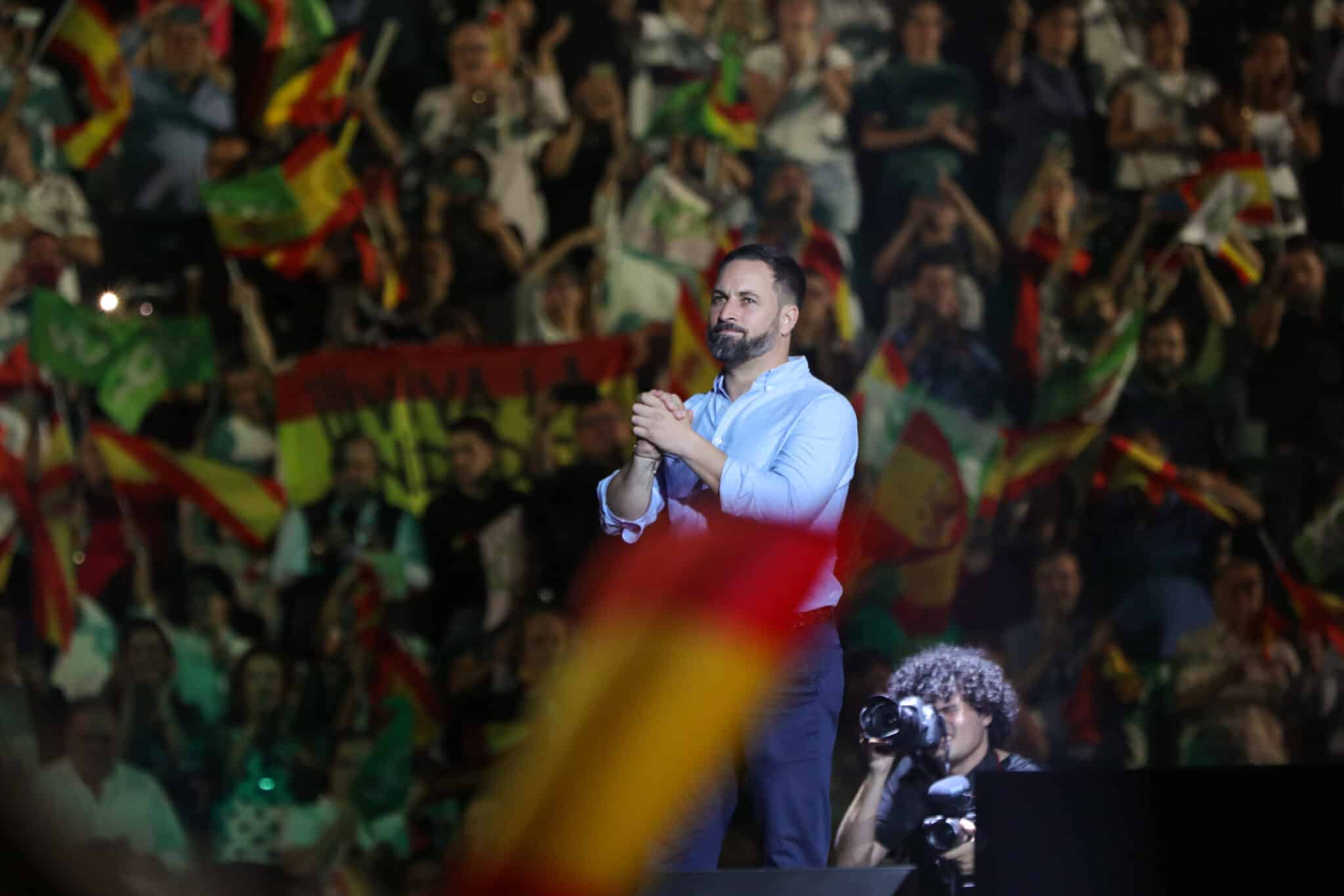 Santiago Abascal en el acto de Vox 'Vistalegre Plus Ultra' en 2019.