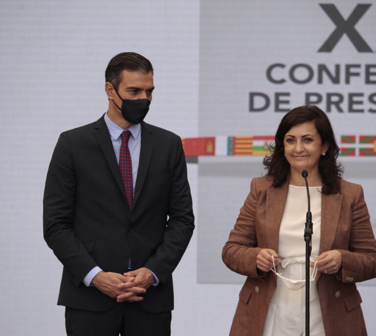 Sánchez felicita a Concha Andreu tras proclamarse secretaria general del PSOE La Rioja