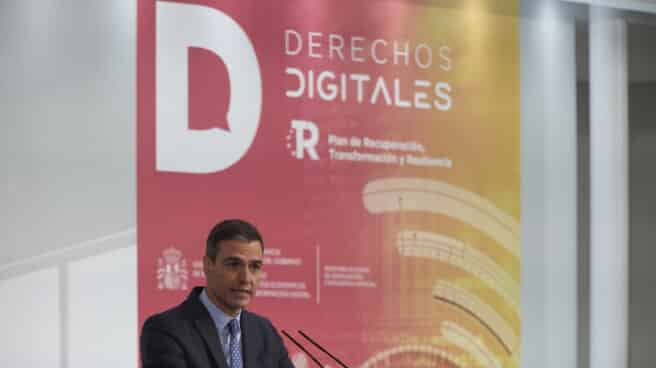 Pedro Sánchez presenta la Carta de Derechos Digitales en La Moncloa El presidente del Gobierno, Pedro Sánchez, interviene en la presentación de la Carta de Derechos Digitales, en La Moncloa