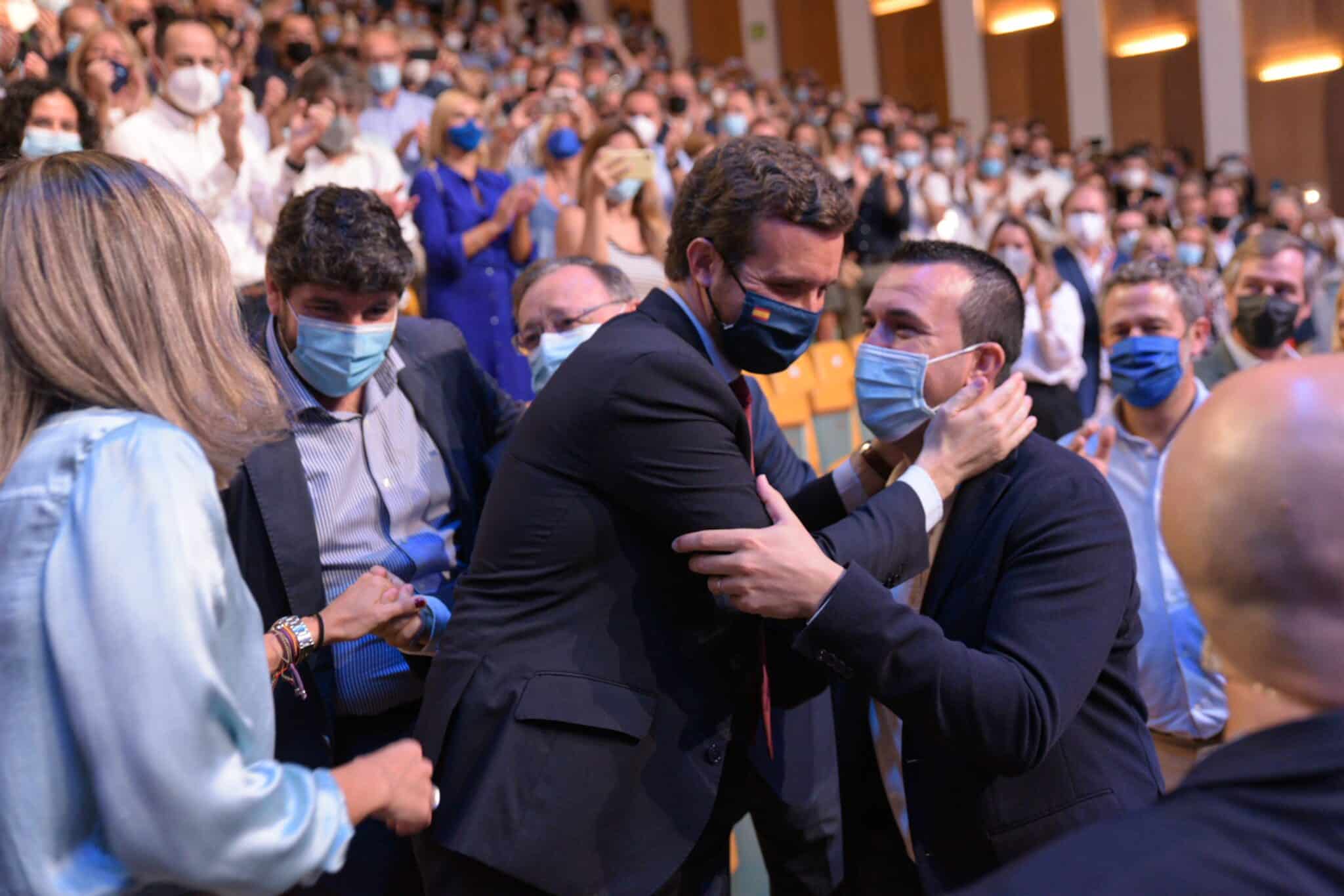 El presidente del Partido Popular, Pablo Casado, en la convención nacional del PP.