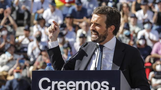 El presidente del PP, Pablo Casado, en el acto de clausura de la Convención Nacional del PP. El presidente del PP, Pablo Casado, en el acto de clausura de la Convención Nacional del PP.