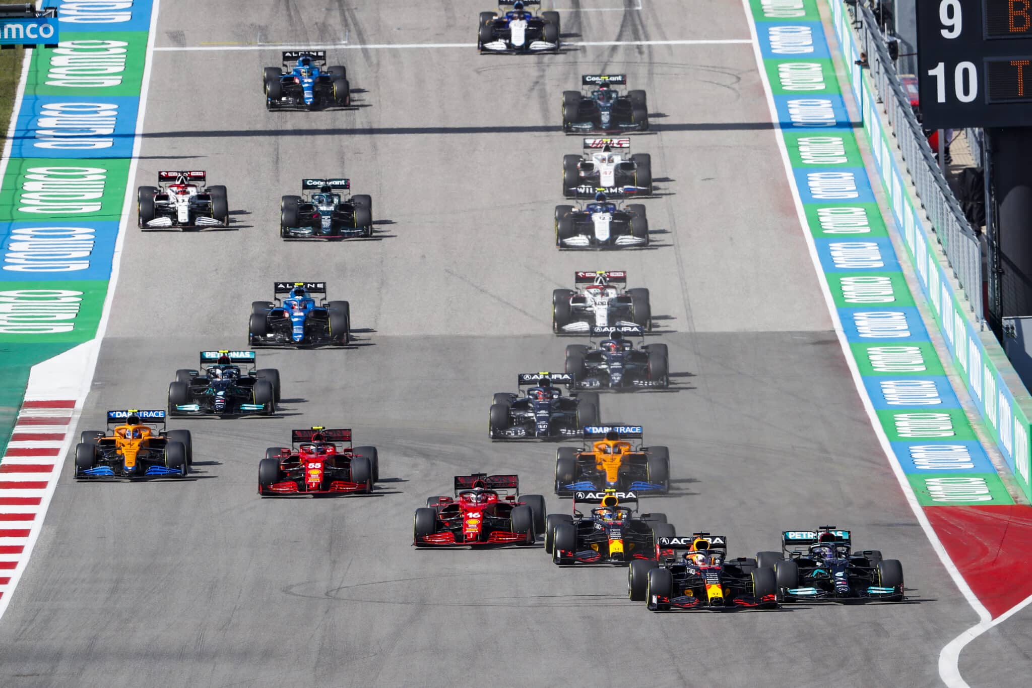 Imagen del inicio de carrera del Gran Premio de Estados Unidos de Fórmula 1